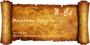 Mauthner Csilla névjegykártya